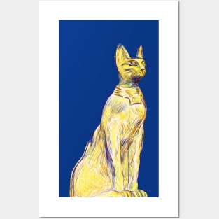 TITILEIN Egyptian Goddess Bastet Drawing Posters and Art